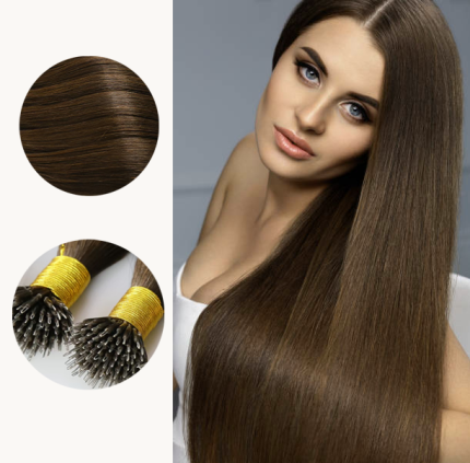Nano Ring Beads Tip Hair Extensions Human Hair Nano Ring Remy Hair Cold Fusion Nano Loop Extensions
