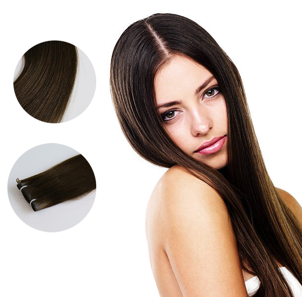 4.1-Flat-weft-20220828 Flat Weft Hair Extension without Stitching Lines Silky Long Hair Extension